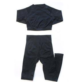 Conjunto fitness calças de ioga e camisa