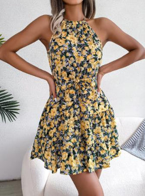 Vestido Plissado Floral