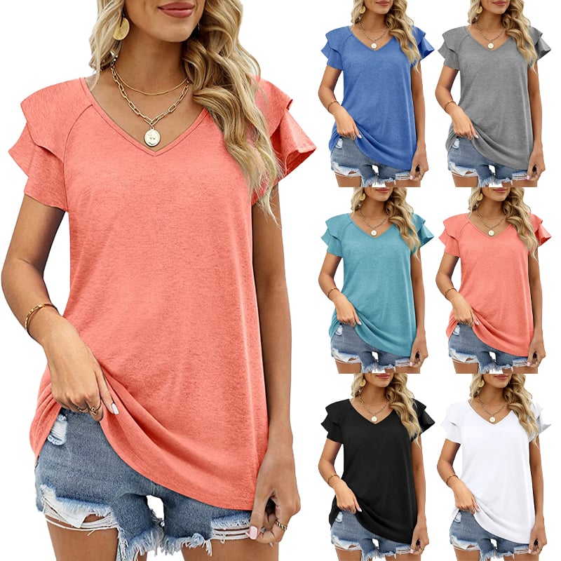 Blusa de manga curta com babados - RC Urban WearBlusa de manga curta com babadosBlusa de manga curta com babados