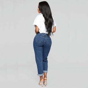 Calça jeans feminina cintura alta solta perna reta - RC Urban WearCalça jeans feminina cintura alta solta perna retaCalça jeans feminina cintura alta solta perna reta